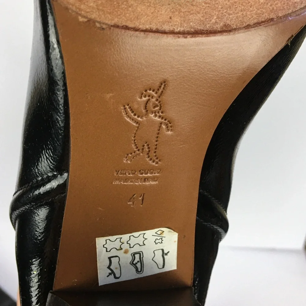 MARNI Made In Italy Designer Patent Leather Knee Boots In Black Size 41 (US11) - Picture 9 of 14